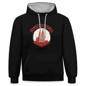 Domstadtrebell Vintage Hoodie mit Kölner Dom & Retro-Design | Hochwertiger Kontrast-Hoodie für Köln-Fans & Nostalgie-Liebhaber